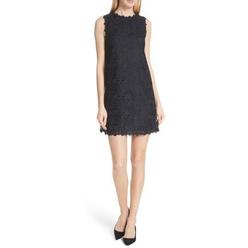 NWT Kate Spade New York Rich Navy Cap Sleeve Shore Thing Lace Shift Dress 6